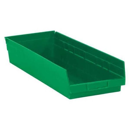 Partners Brand Shelf Storage Bin, Green, 6 PK BINPS123G