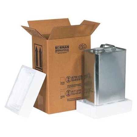 Partners Brand 8 3/16 in x 5 11/16 in x 12 3/8 in Hazmat Box, Kraft, Corrugate, Single Wall, 44 ECT HAZ1120