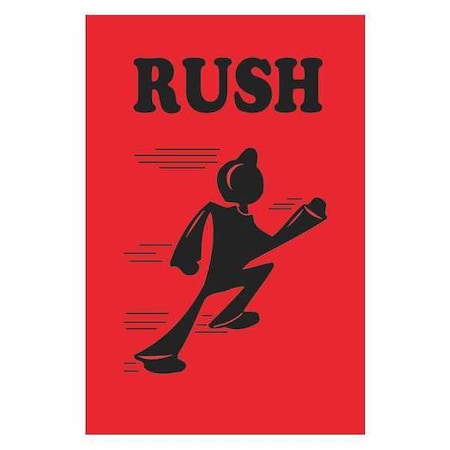 Tape Logic Tape Logic Shipping Label, Rush, 2" x 3", Fluorescent Red, 500/Roll DL1690