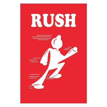 Tape Logic Tape Logic Shipping Label, Rush, 4" x 6", Red/White, 500/Roll DL1440