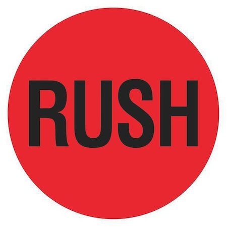 Tape Logic Tape Logic Shipping Label, Rush, 2" x 2", Red/Black, 500/Roll DL1740