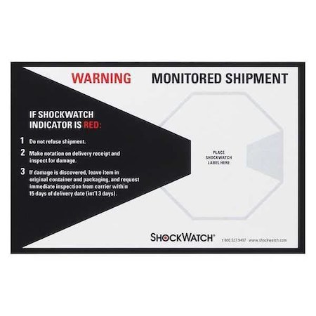 Shockwatch ShockWatch Companion Labels, White/Black, PK200 SHWCL