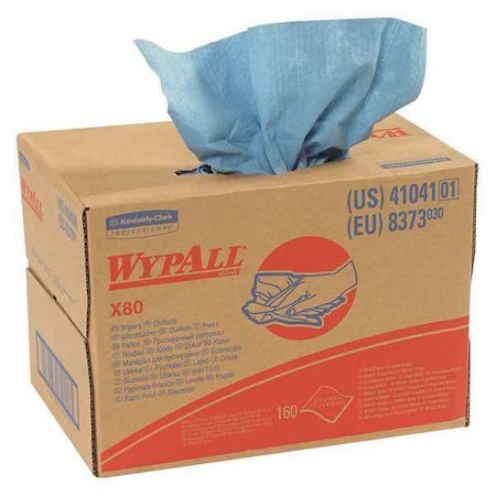 Wypall WypALL X80 Shop Pro Wipers Dispenser Box, Blue, PK160 KW101