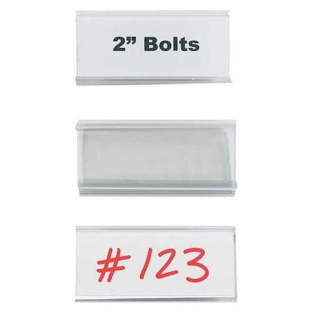 Wire-Rac Wire-Rac Snap-On Label Holders, 3" x 1 5/16", Clear, PK25 LH150