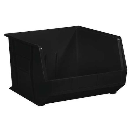 Partners Brand Plastic Stack & Hang Bin Boxes, 18" x 16 1/2" x 11", Black, PK3 BINP1816K