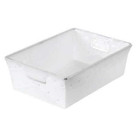 Partners Brand Space Age Storage Tote, Plastic, White, 6 in H, 13 in W, 18 in L, 6 PK BINS180