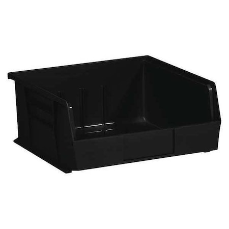 Partners Brand Plastic Stack & Hang Bin Boxes, 10 7/8" x 11" x 5", Black, PK6 BINP1111K