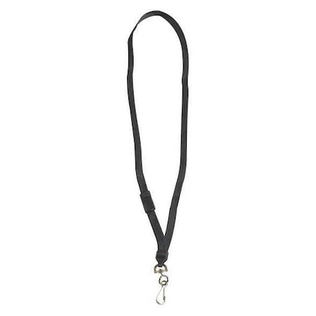 Partners Brand Lanyard, Standard, Clip, 38", Black, PK24, Black, Nylon, 24 PK LY120