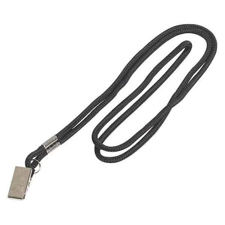 Partners Brand Lanyard, Standard, Hook, 36", Black, PK24, Black, Nylon, 24 PK LY110