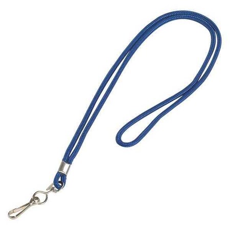 Partners Brand Lanyard, Standard, Hook, 36", Blue, PK24, Blue, Nylon, 24 PK LY102