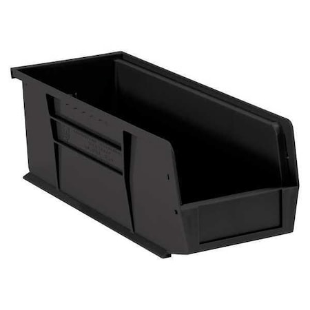 Partners Brand Plastic Stack & Hang Bin Boxes, 14 3/4" x 5 1/2" x 5", Black, PK12 BINP1555K