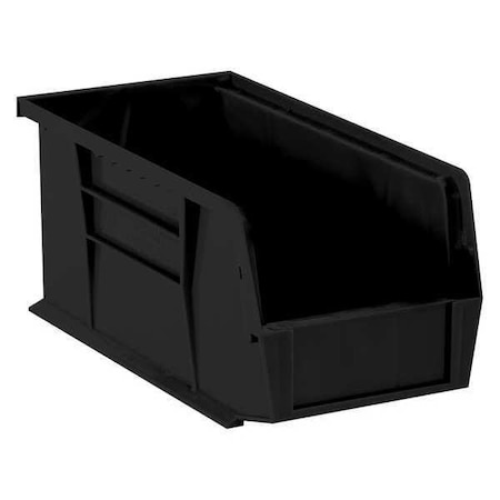 Partners Brand Plastic Stack & Hang Bin Boxes, 14 3/4" x 8 1/4" x 7", Black, PK12 BINP1487K