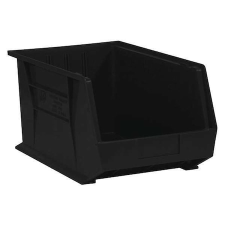 Partners Brand Plastic Stack & Hang Bin Boxes, 5 3/8" x 4 1/8" x 3", Black, PK24 BINP0543K