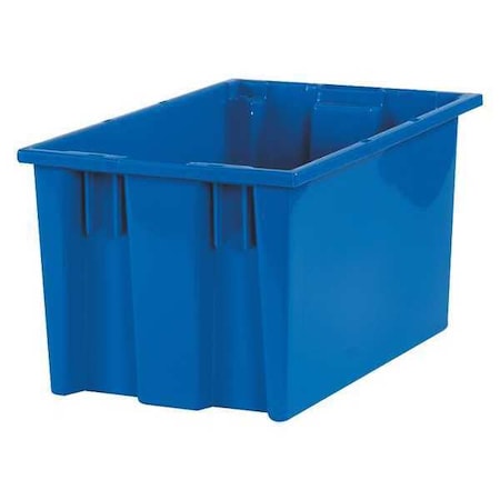 Partners Brand Stack & Nest Storage Bin, Plastic, Blue, 6 PK BINS110