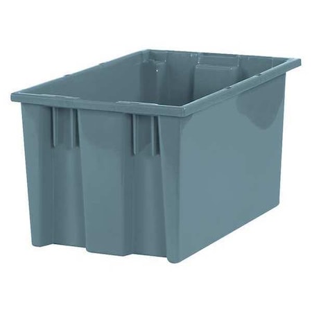 Partners Brand Stack & Nest Storage Bin, Plastic, Gray, 6 PK BINS112