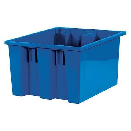 Partners Brand Stack & Nest Storage Bin, Plastic, Blue, 6 PK BINS113