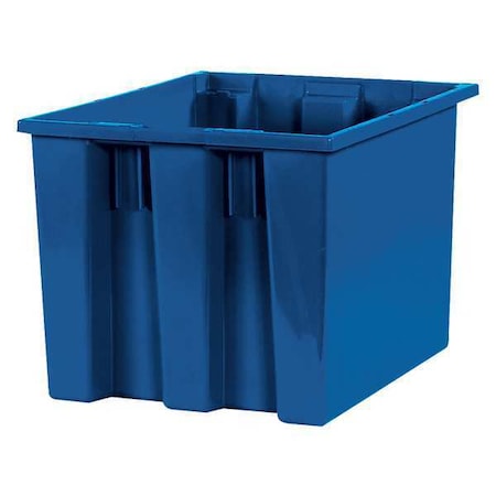 Partners Brand Stack & Nest Storage Bin, Plastic, Blue, 6 PK BINS116