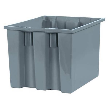 Partners Brand Stack & Nest Storage Bin, Plastic, Gray, 6 PK BINS118
