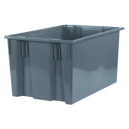 Partners Brand Stack & Nest Storage Bin, Plastic, Gray, 3 PK BINS124