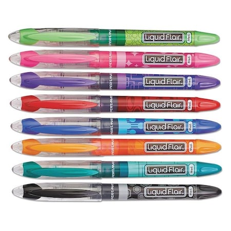 Paper Mate Liquid Flair PorousPointStickPen, Med, PK8 28503