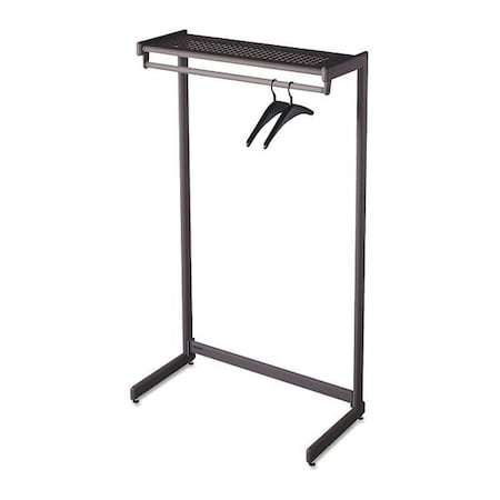 Quartet Coat Rack, 48", 1 Side, 1 Shelf, Black 20214