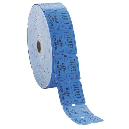 Pm Company Numbered Double Ticket Roll, Blu, 2000Roll 59004