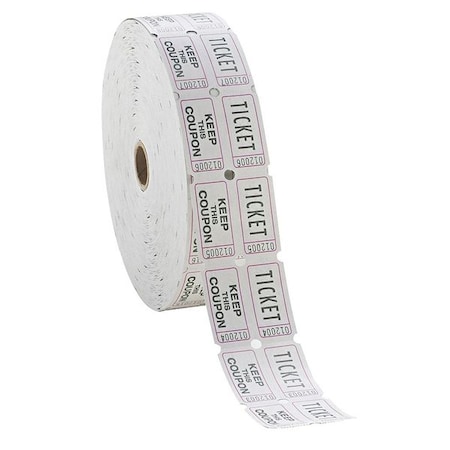 Pm Company Numbered Double Ticket Roll, Wht, 2000Roll 59005