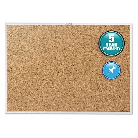 Quartet Classic Cork Bulletin Board 72"x48", Silver 2307