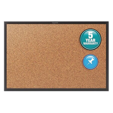Quartet Classic Cork Bulletin Board 70"x48", Black 2307B