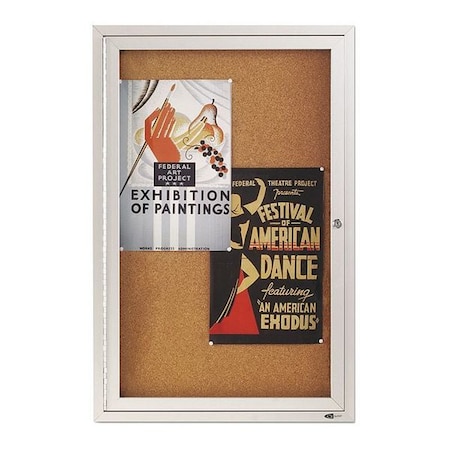 Quartet Cork Bulletin Board 24 x 36, Silver 2363