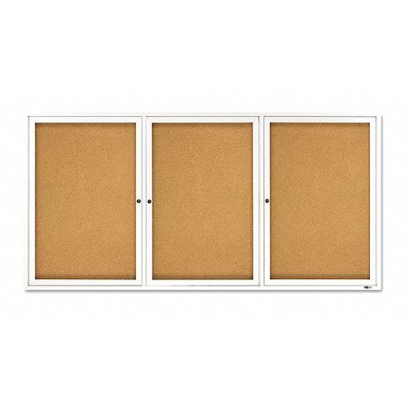 Quartet Cork Bulletin Board 72"x36", Silver Aluminum 2366