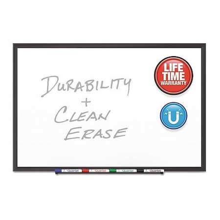 Quartet Magnetic Whiteboard, 96"X48", Black Aluminum 2548B