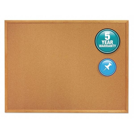 Quartet Classic Cork Bulletin Board 60"x34", Oak 305