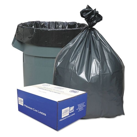 Platinum Plus 45 gal Trash Can Liners, 39 in x 46 in, Extra Heavy-Duty, 1.55 mil, Gray PLA4870