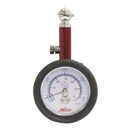 Milton Single Head Dial Gage, 0-60 psi S-932