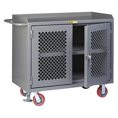 Little Giant Bench Cabinet, Doors, Shelf, Steel Top MBP3-2D-2448-FL