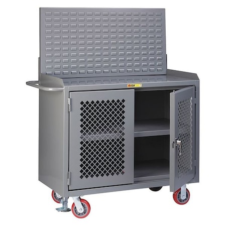 Little Giant Bench Cabinet, Louver, Shelf, Steel Top MBP3-2D-FL-LP