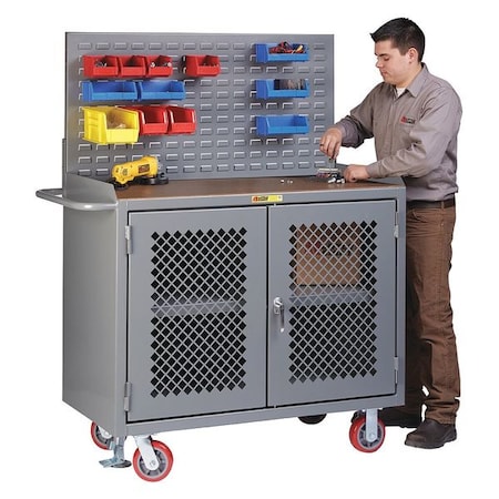 Little Giant Bench Cabinet, Louver, Shelf, Hardboard MHP3-2D-FL-LP