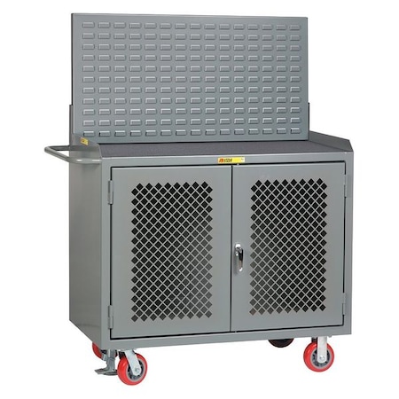 Little Giant Bench Cabinet, Louvered Pnl, Vinyl Mat MMP2D-FL-LP