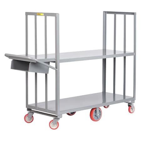 Little Giant Order Picking Truck, 2000 lb., 24x48, Steel, 2000 lb Load Capacity, 2 Shelves HE2-2448-WSP