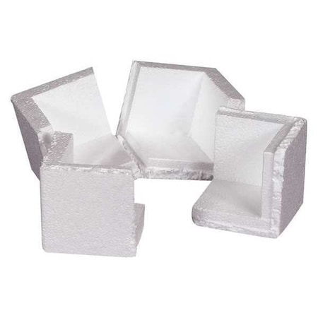 Partners Brand Foam Corners, 3 3/4" x 3 3/4" x 3 3/4", White, PK400 PF200