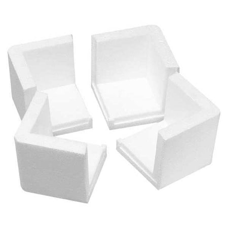 Partners Brand Foam Corners, 3" x 3" x 3", White, PK1000 PF201