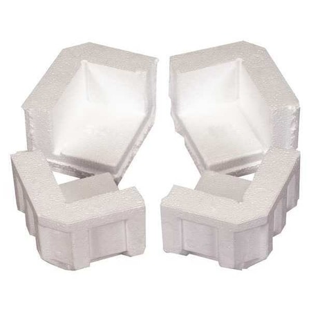 Partners Brand Foam Corners, 4 7/8" x 4" x 3 1/4", White, PK320 PF202