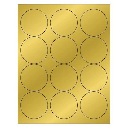 Tape Logic Tape Logic Foil Circle Laser Labels, 2 1/2", Gold, PK1200 LL217GD