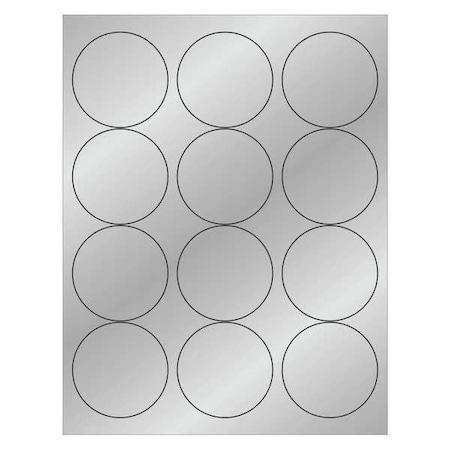 Tape Logic Tape Logic Foil Circle Laser Labels, 2 1/2", Silver, PK1200 LL217SR