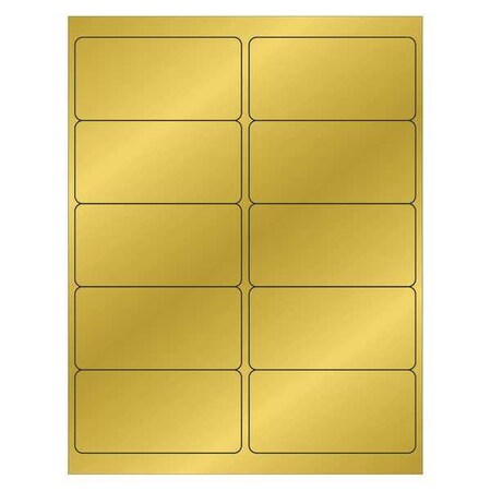 Tape Logic Tape Logic Foil Rectangle Laser Labels, 4" x 2", Gold, PK1000 LL211GD