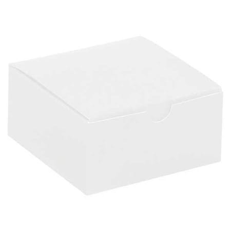 Partners Brand 4 in x 4 in x 2 in Gift Box, White, Fiberboard, 100 PK GB442