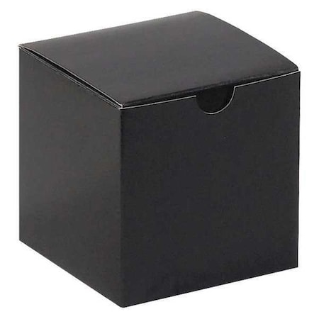 Partners Brand 4 in x 4 in x 4 in Gift Box, Black Gloss, Fiberboard, 100 PK GB444BK