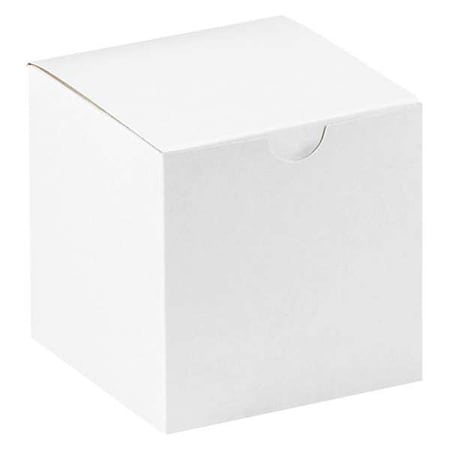 Partners Brand 4 in x 4 in x 4 in Gift Box, White, Fiberboard, 100 PK GB444