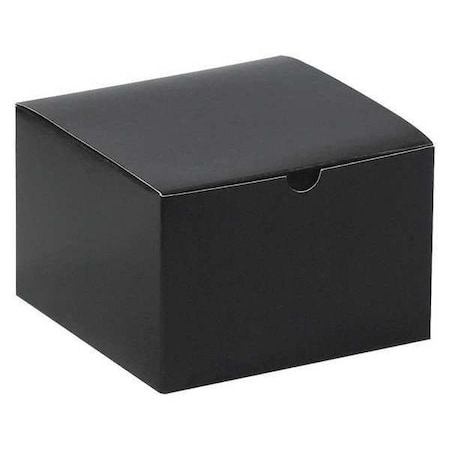Partners Brand 6 in x 6 in x 4 in Gift Box, Black Gloss, Fiberboard, 100 PK GB664BK